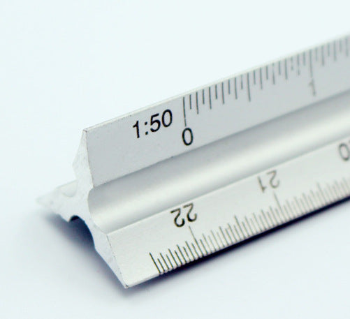 30cm silver metal Triangular Scale Rule
