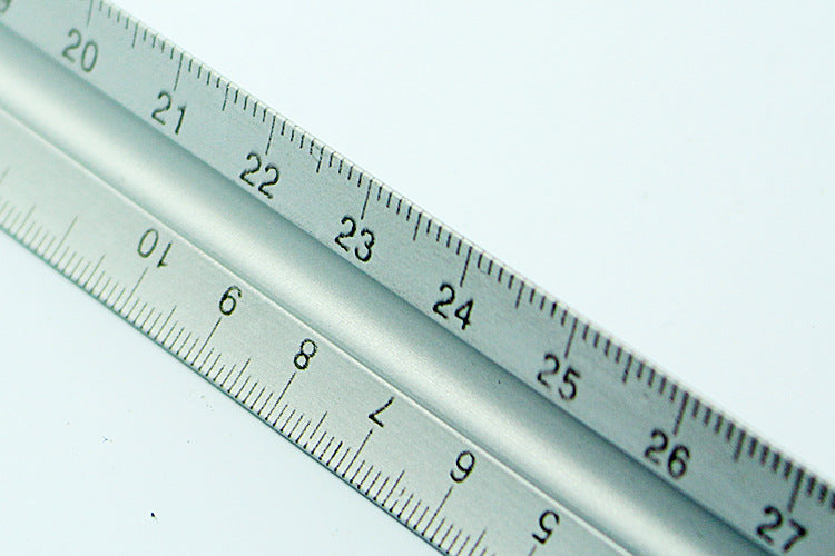 30cm silver metal Triangular Scale Rule