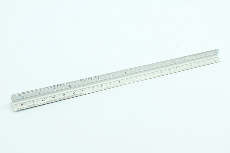 30cm silver metal Triangular Scale Rule