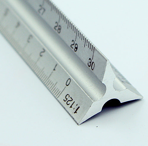30cm silver metal Triangular Scale Rule