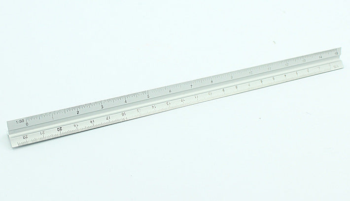 30cm silver metal Triangular Scale Rule
