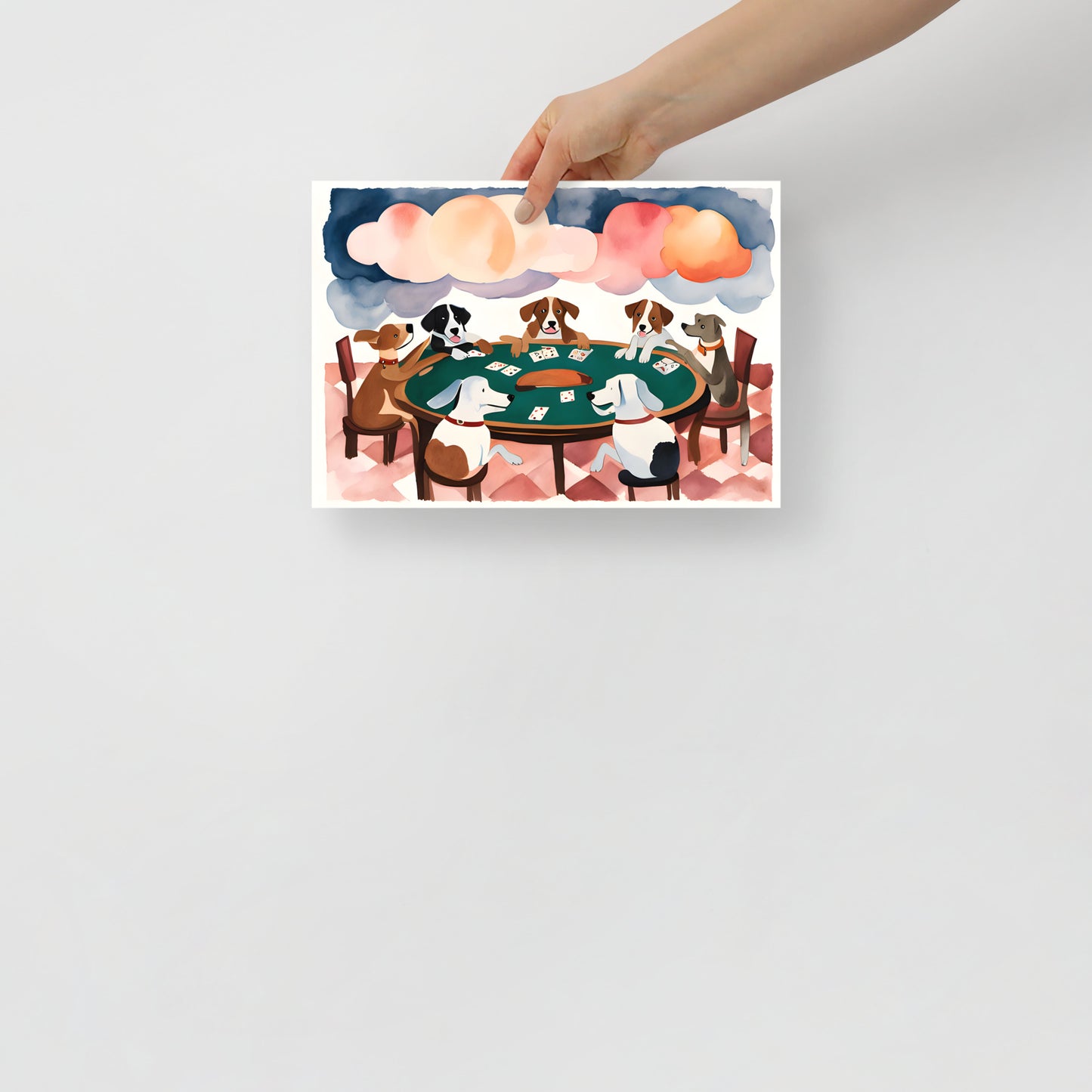 Dogs Playing Cards Poster