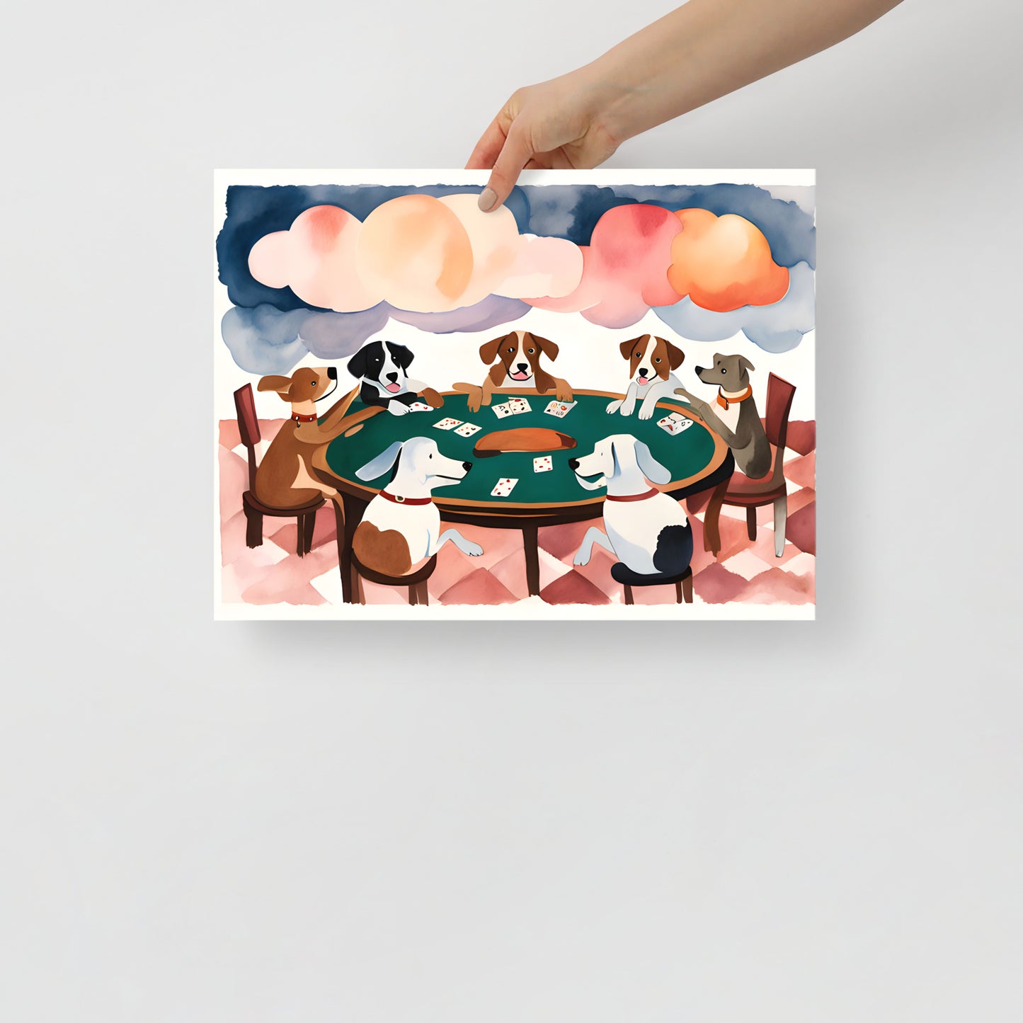 Dogs Playing Cards Poster