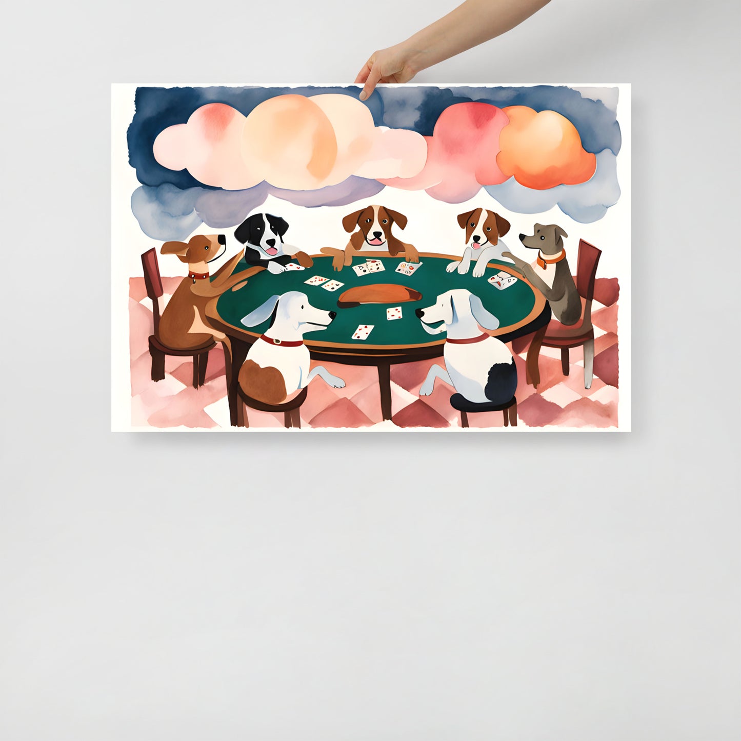 Dogs Playing Cards Poster