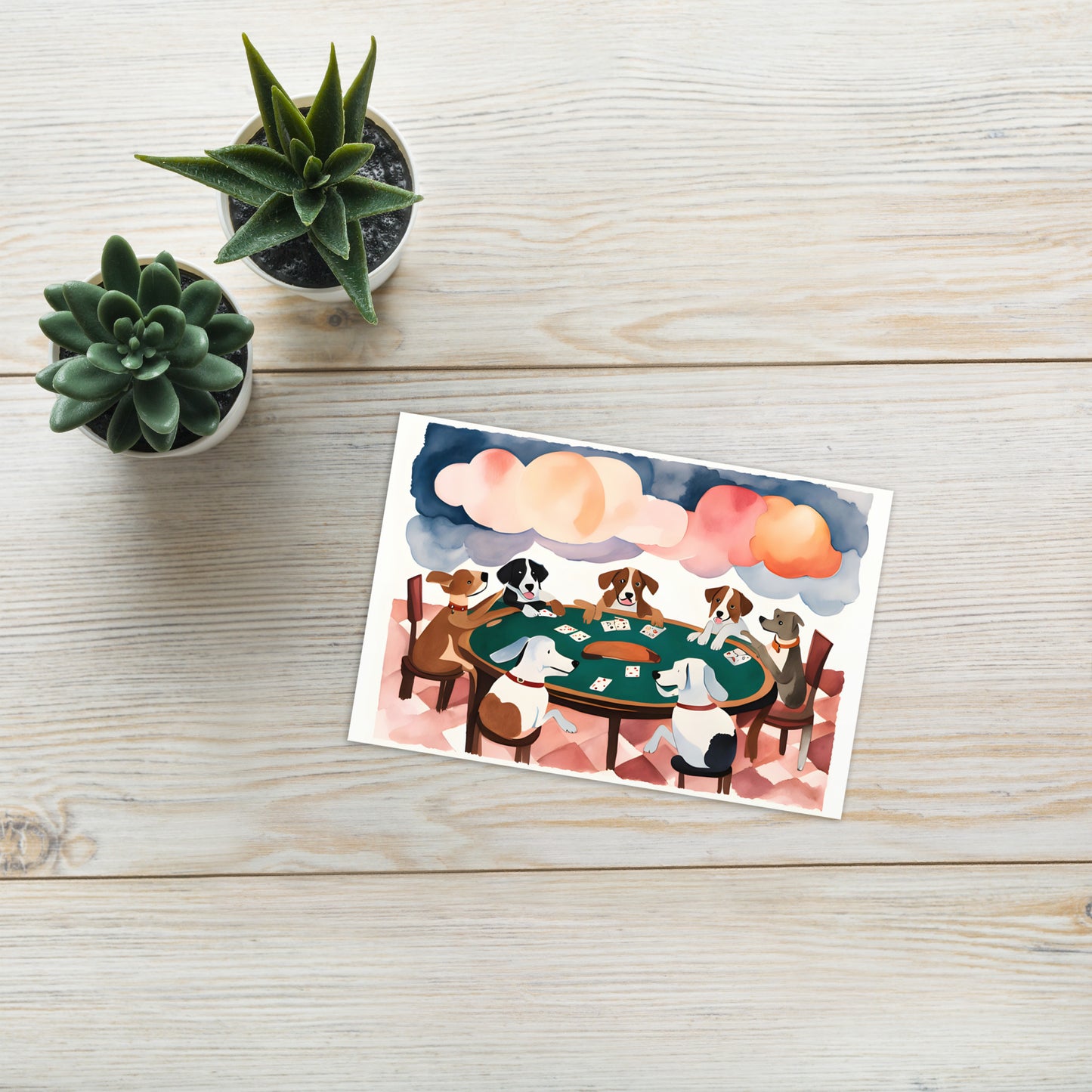 Greeting card - Dogs Playing Cards