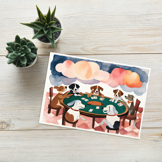Greeting card - Dogs Playing Cards