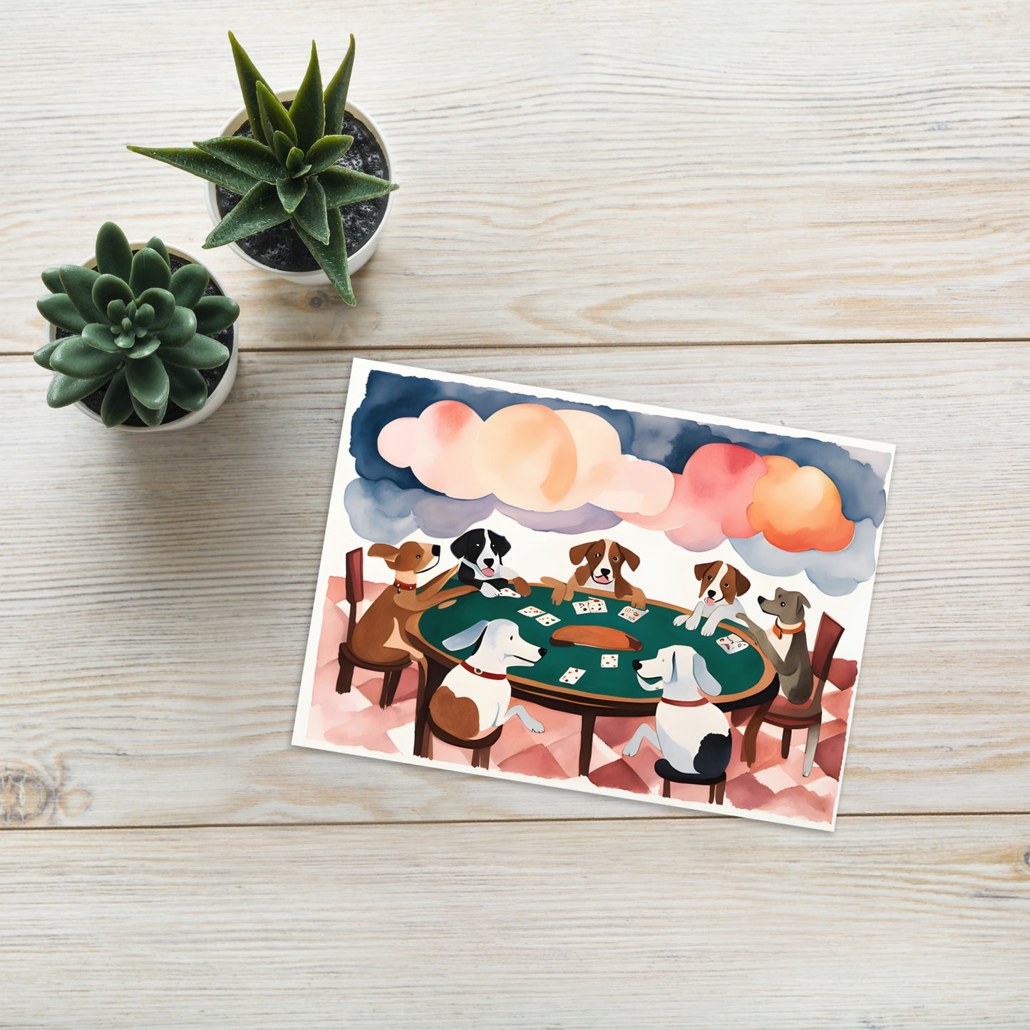 Greeting card - Dogs Playing Cards